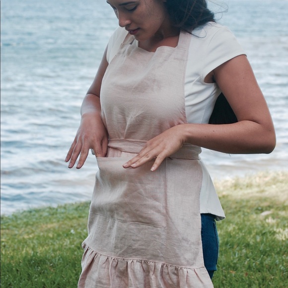 French linen mommy and me blush aprons new cute - Picture 6 of 6